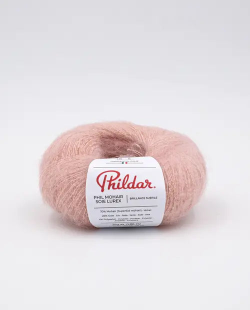 PHILDAR - PHIL MOHAIR SOIE LUREX - ROSEE