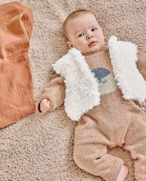 KIT TRICOT LE GILET DE BERGER BEBE BALTAZAR NIVEAU FACILE