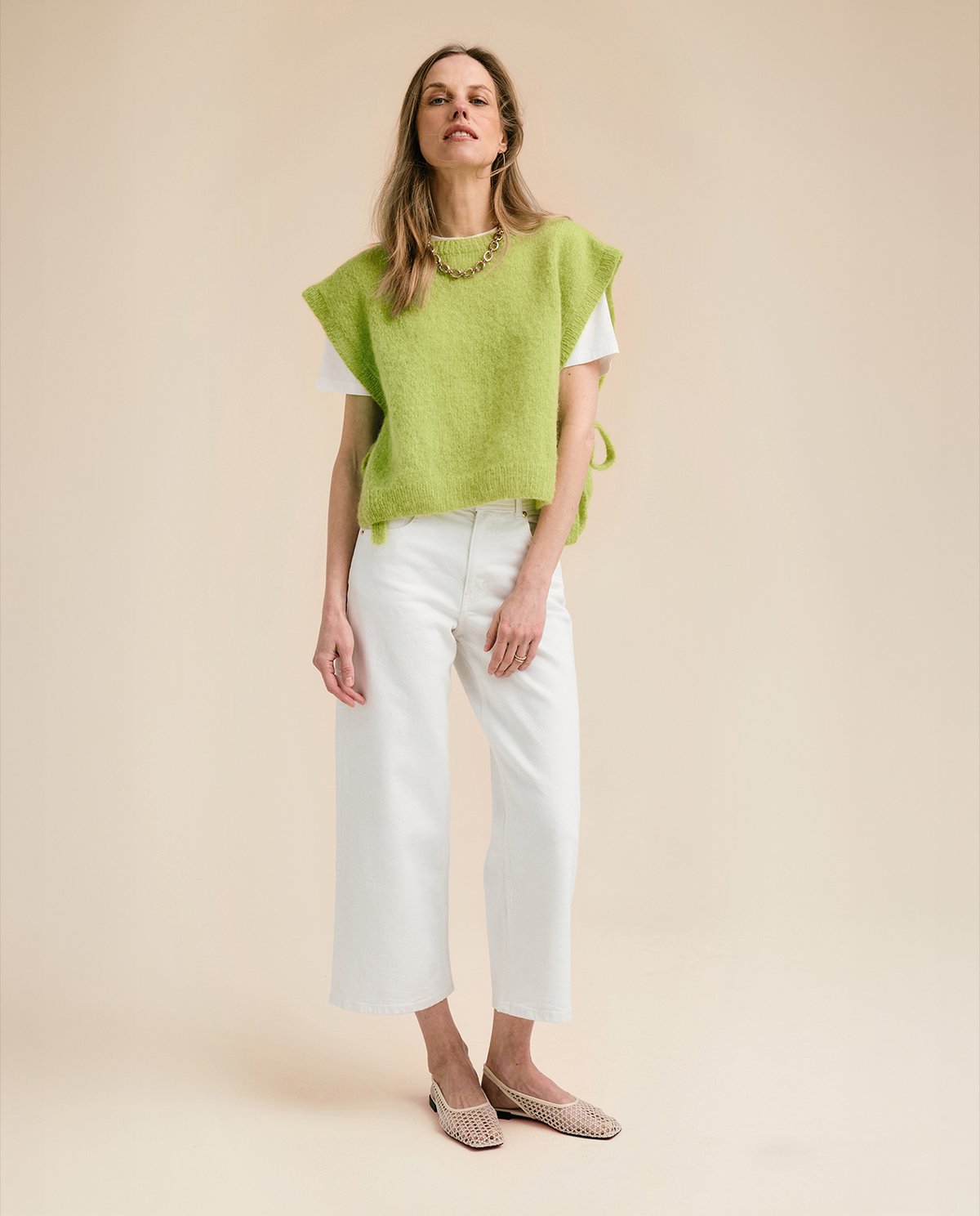 Kit Tricot Phildar : Modèle Plastron QUINCY en phil Chic Granny Lime - Facile