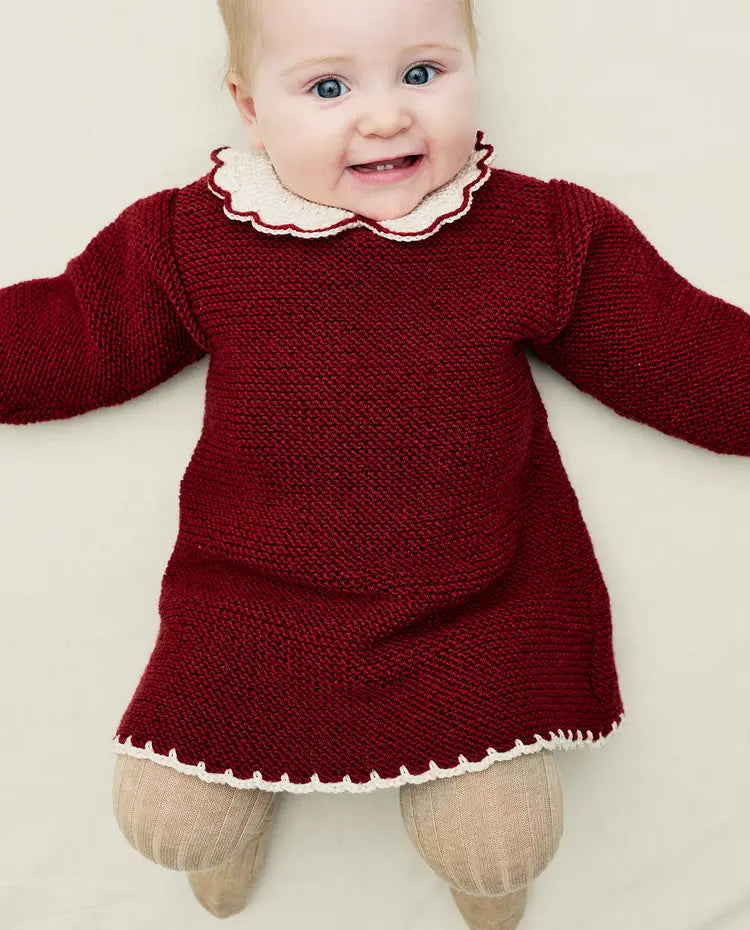 KIT Tricot Crochet Phildar : Modèle robe bébé ZOE en phil Mérinos 3.5 - Intermédiaire
