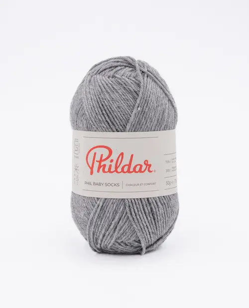 PHILDAR - PHIL BABY + SOCKS - GRIS CHINE CLAIR