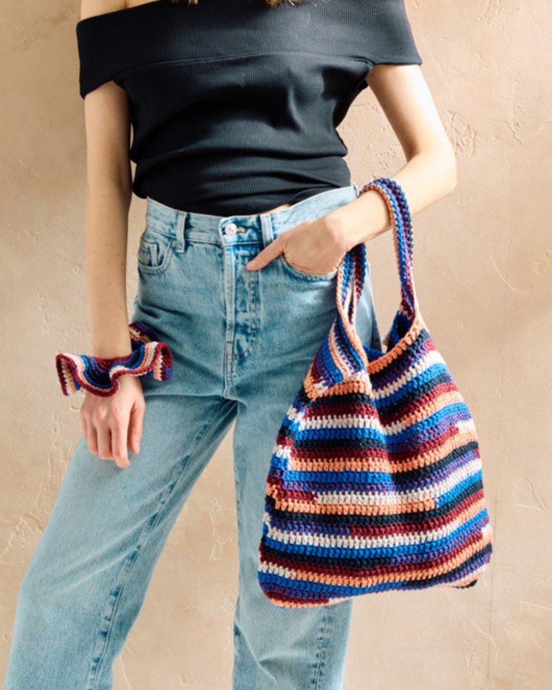 Kit Crochet Phildar : Le sac et le chouchou GISELA en Phil Chromia - Facile