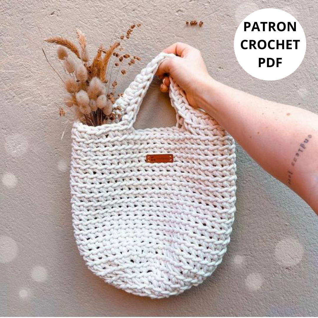 PATRON PDF CROCHET : Sac Easy Tote Bag DEBORAH - Niveau Débutant