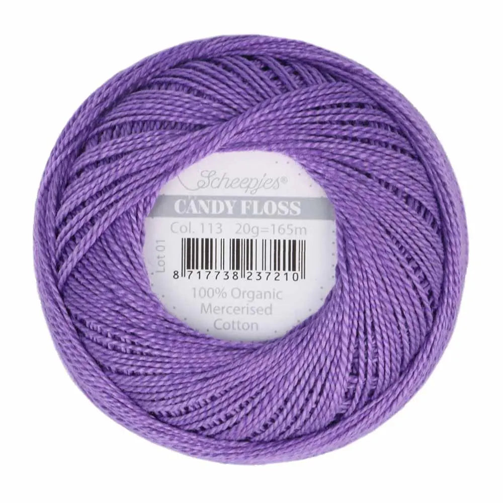 Scheepjes - Coton perlé Candy Floss 20 g - 113 Violet Delphinium