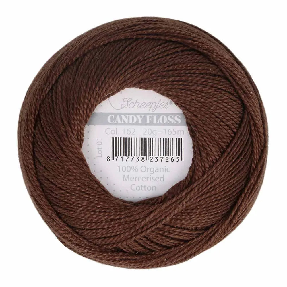 Scheepjes - Coton perlé Candy Floss 20 g - 162 Black Coffee Café Noir
