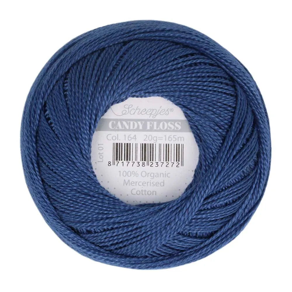 Scheepjes - Coton perlé Candy Floss 20 g - 164 Light Navy Bleu marine clair