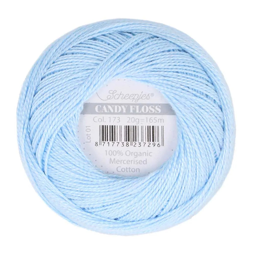 Scheepjes - Coton perlé Candy Floss 20 g - 173 Bluebell Bleu Jacinthe