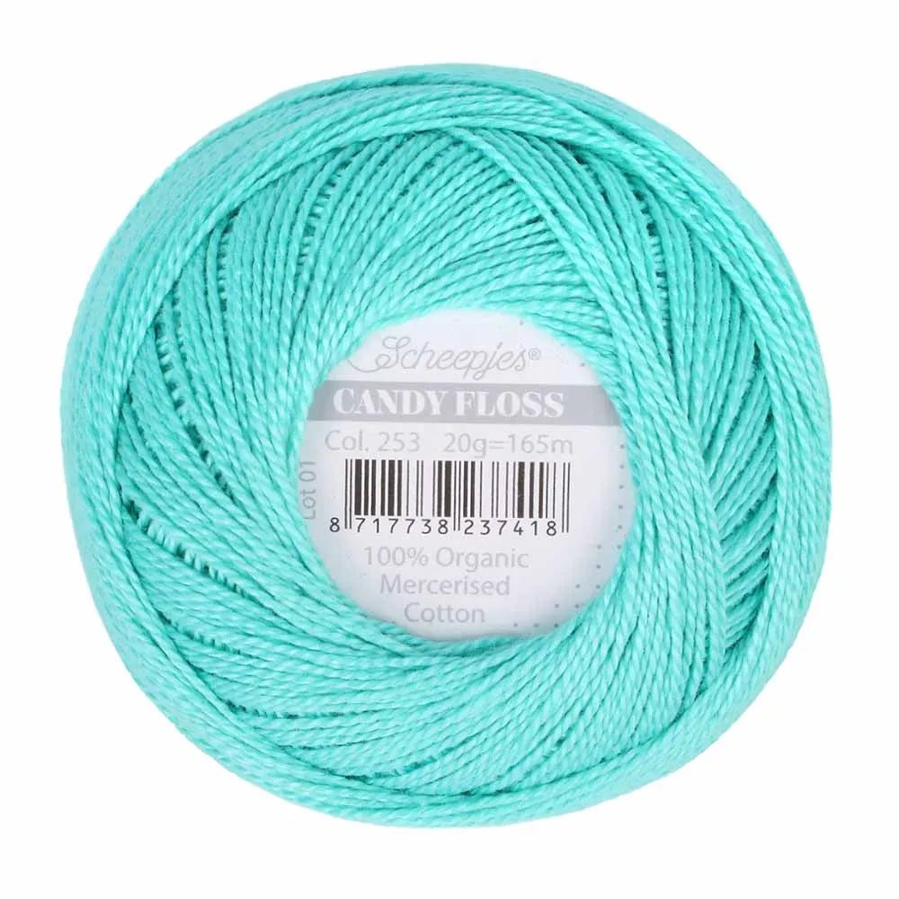 Scheepjes - Coton perlé Candy Floss 20 g - 253 Tropic Bleu Tropical