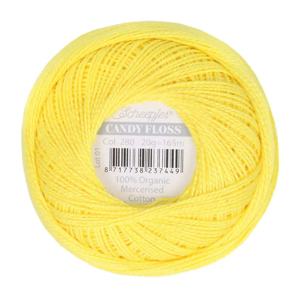 Scheepjes - Coton perlé Candy Floss 20 g - 280 Lemon Jaune Citron