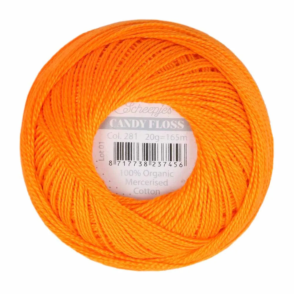 Scheepjes - Coton perlé Candy Floss 20 g - 281 Tangerine Mandarine