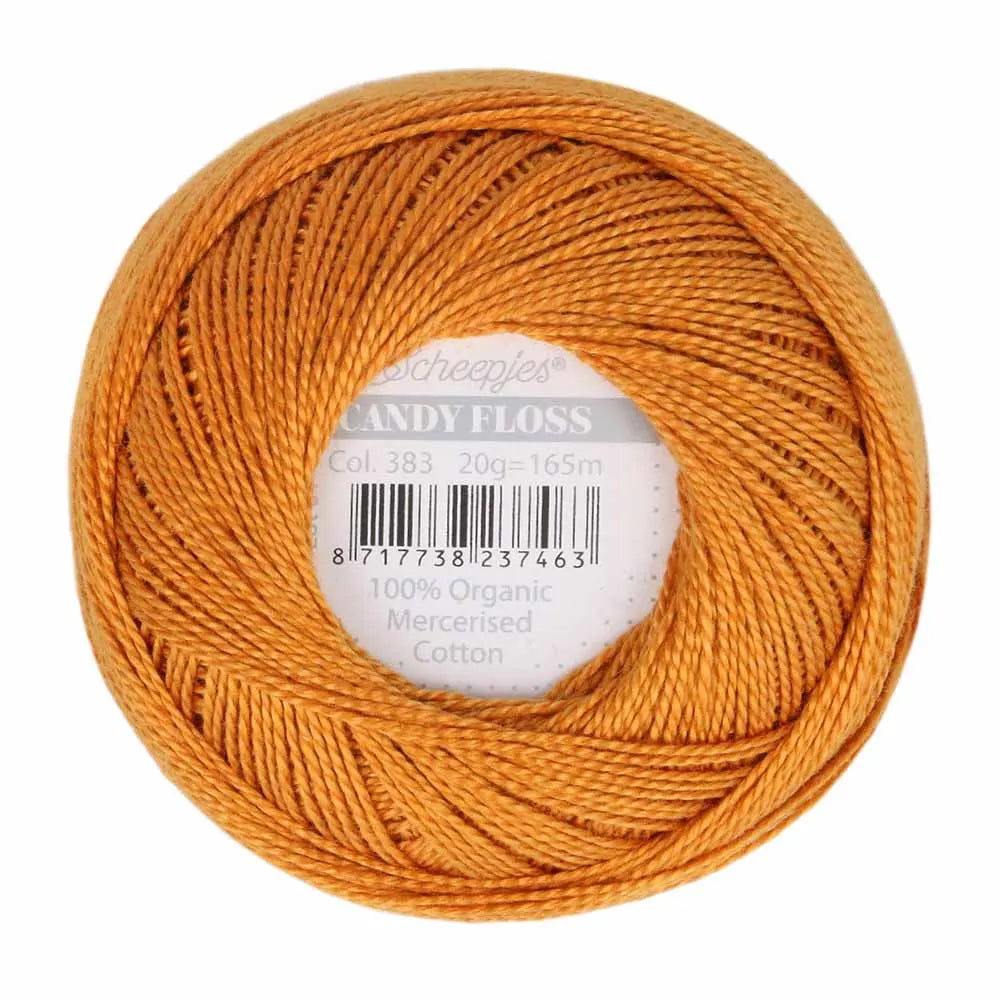 Scheepjes - Coton perlé Candy Floss 20 g - 383 Ginger Gold Gingembre Doré Or