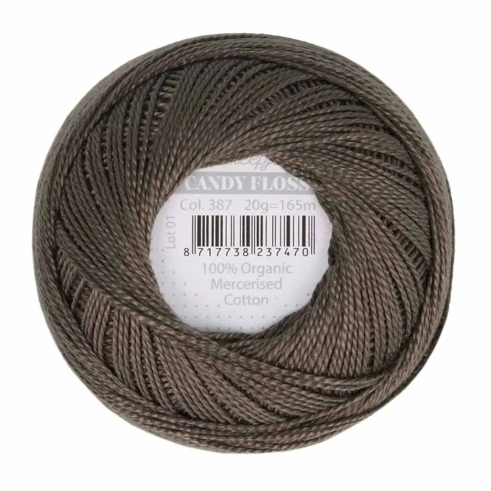 Scheepjes - Coton perlé Candy Floss 20 g - 387 Dark Olive Vert Olive Foncé
