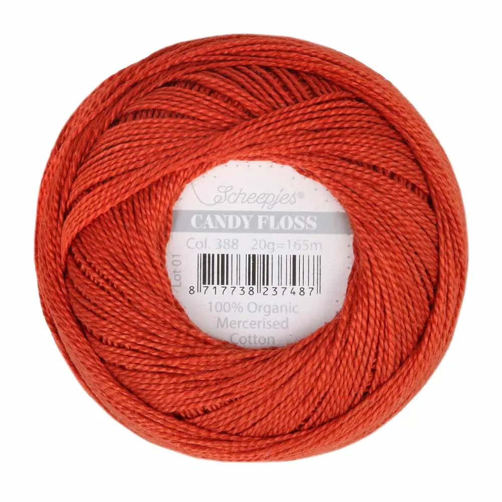 Scheepjes - Coton perlé Candy Floss 20 g - 388 Rust Rouille