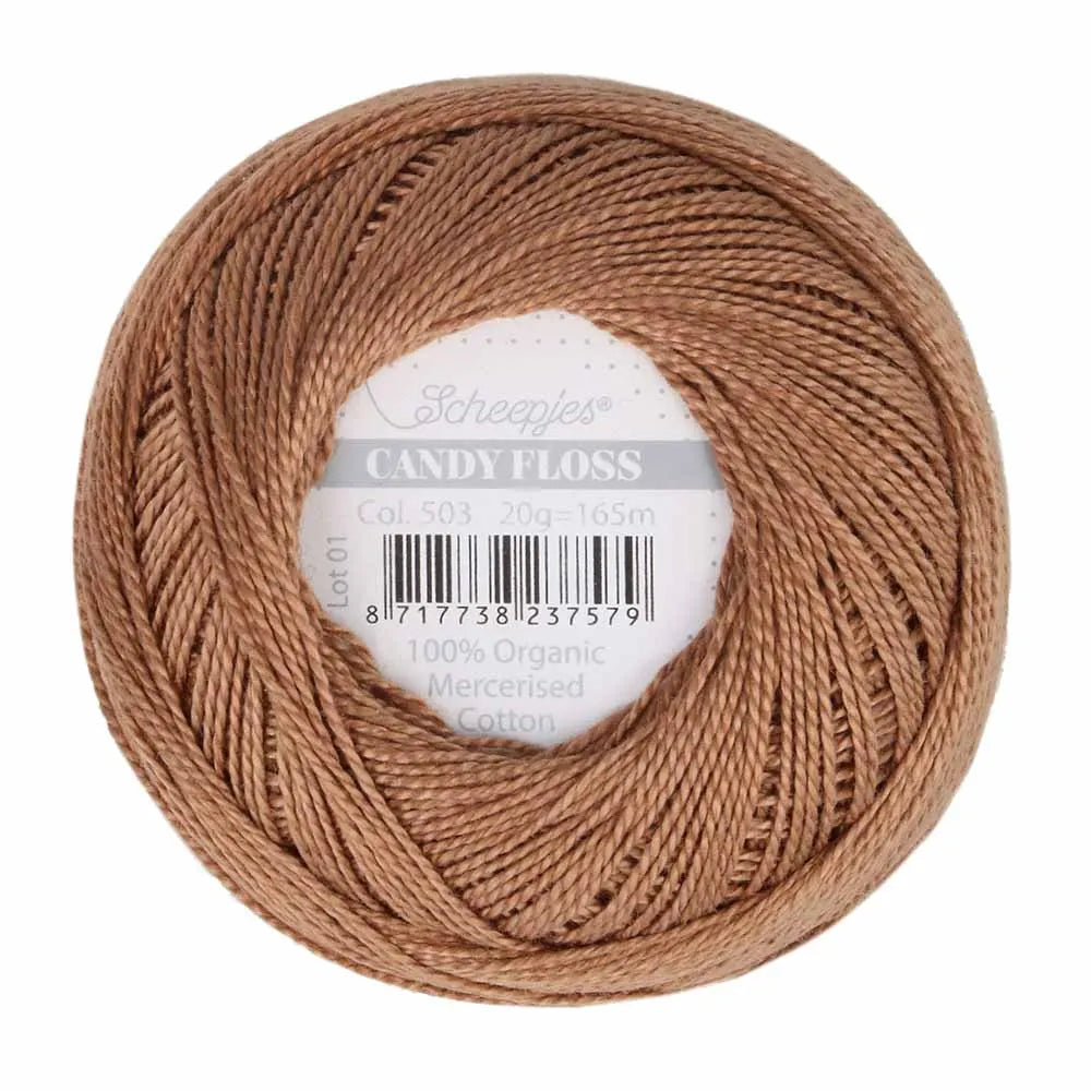 Scheepjes - Coton perlé Candy Floss 20 g - 503 Hazelnut Noisette