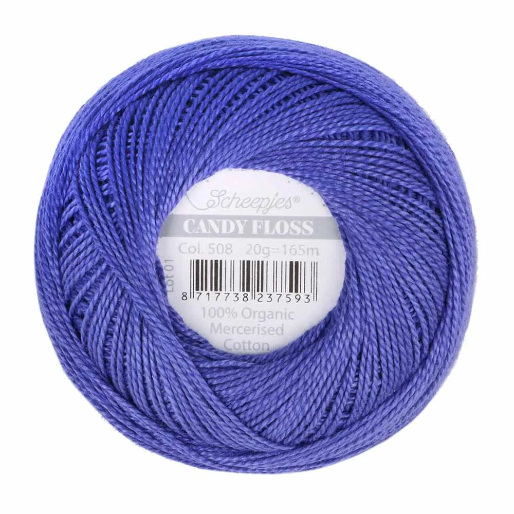 Scheepjes - Coton perlé Candy Floss 20 g - 508 Deep Amethyste Foncé