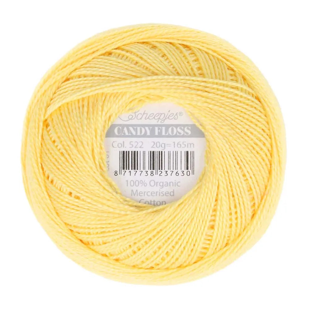 Scheepjes - Coton perlé Candy Floss 20 g - 522 Primrose Jaune Primevère