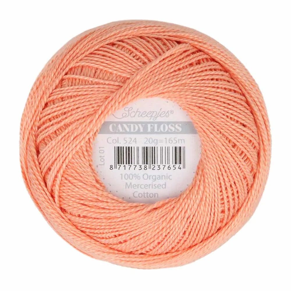 Scheepjes - Coton perlé Candy Floss 20 g - 524 Apricot Abricot