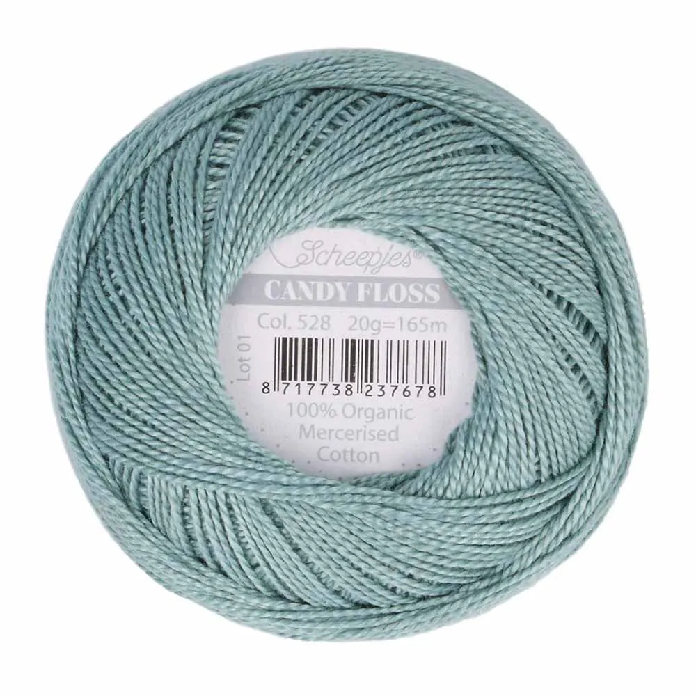 Scheepjes - Coton perlé Candy Floss 20 g - 528 Silver Blue Bleu Argent