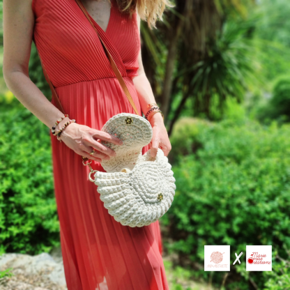 KIT CROCHET Le Sac Coquillage Cecilia bandouli re simili cuir
