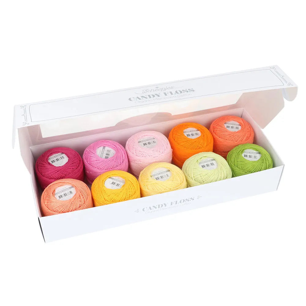 Scheepjes - Coffret de 10 pelotes de coton perlé Candy Floss - Passionfruit