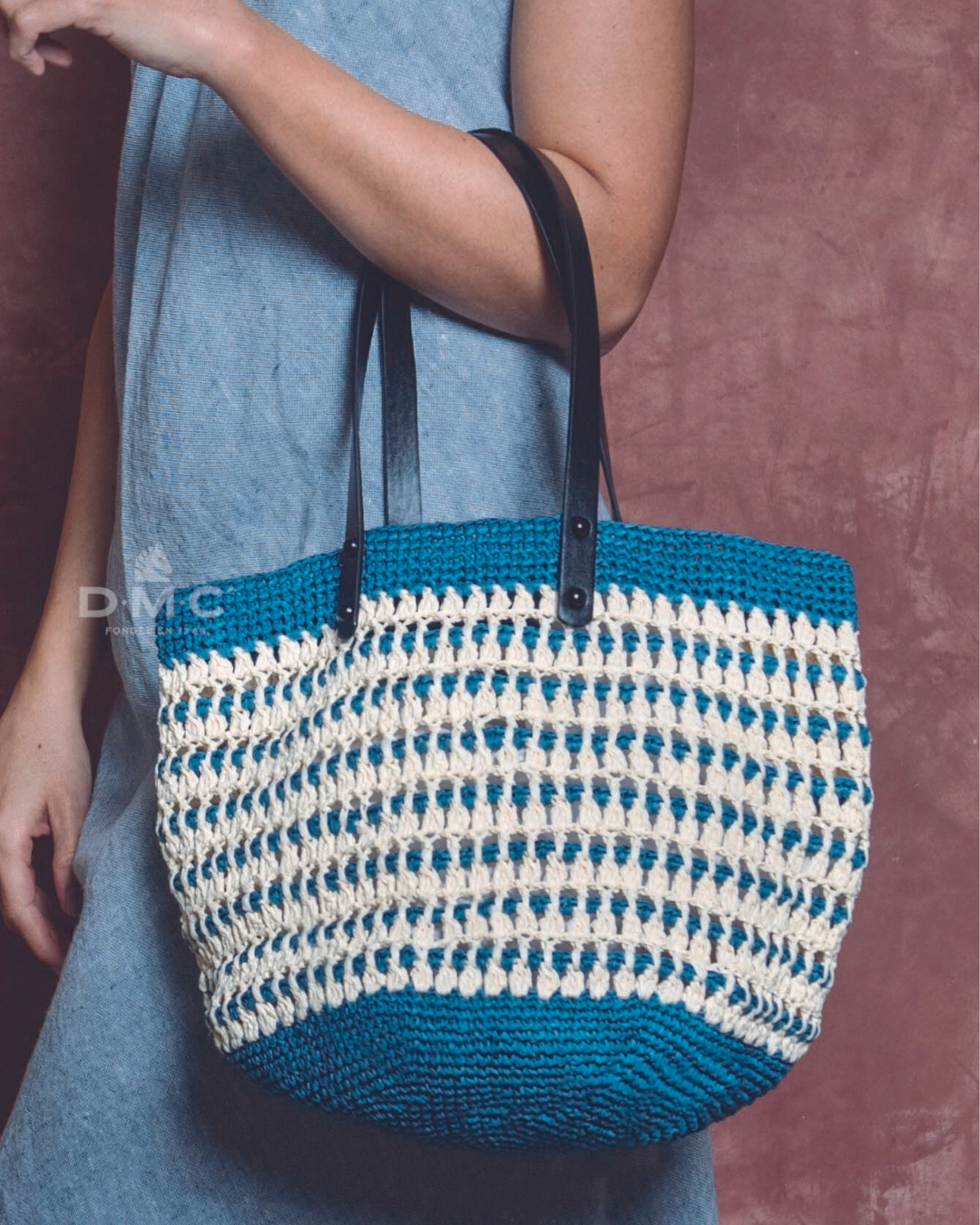 KIT CROCHET DMC : Le Sac VALENCE en Eco Vita Raffia - Niveau intermédiaire