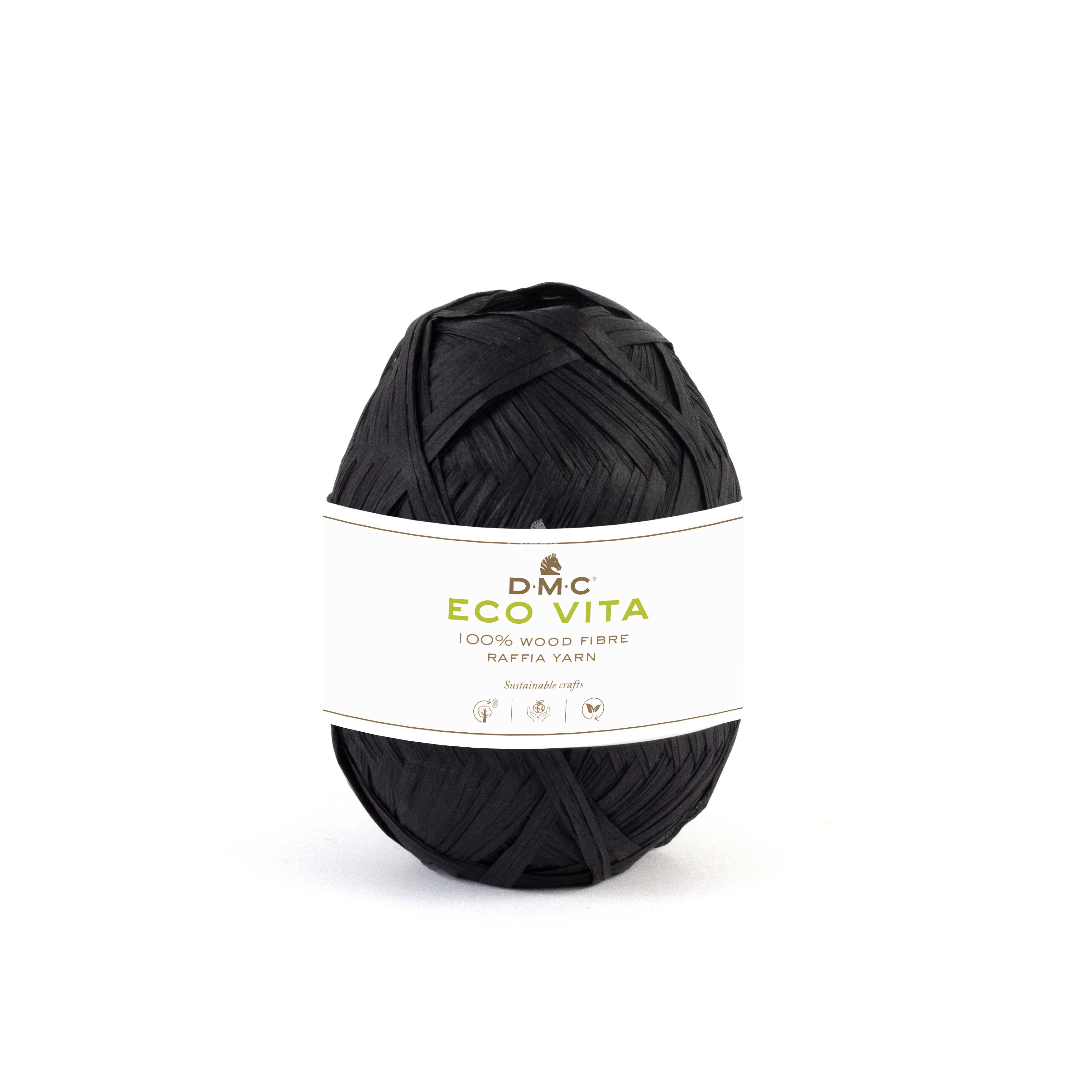DMC : ECO VITA RAFFIA - COLORIS NOIR 002 - 50g