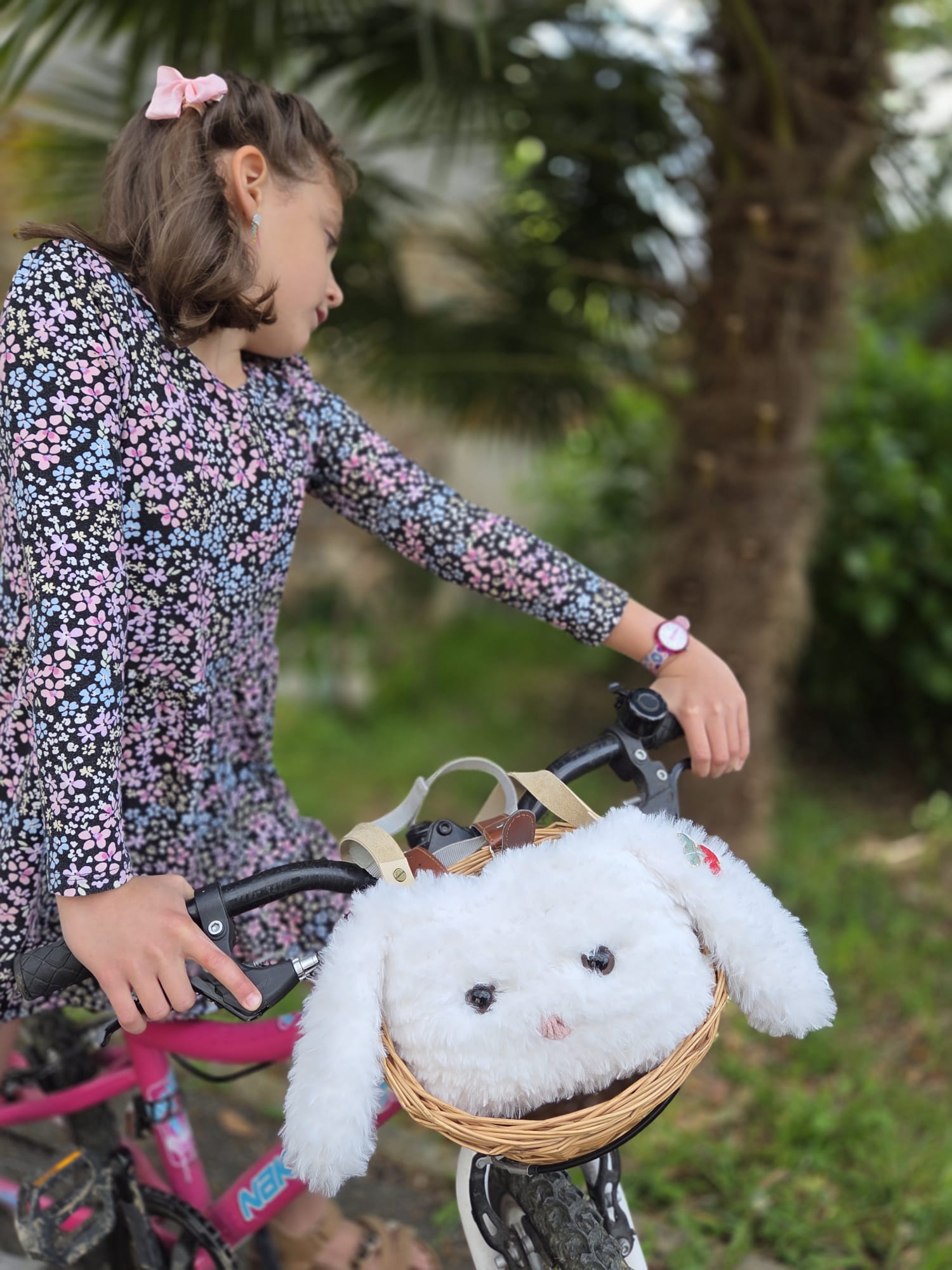 KIT CROCHET : Sac Panier Lapin CERISE en fourrure