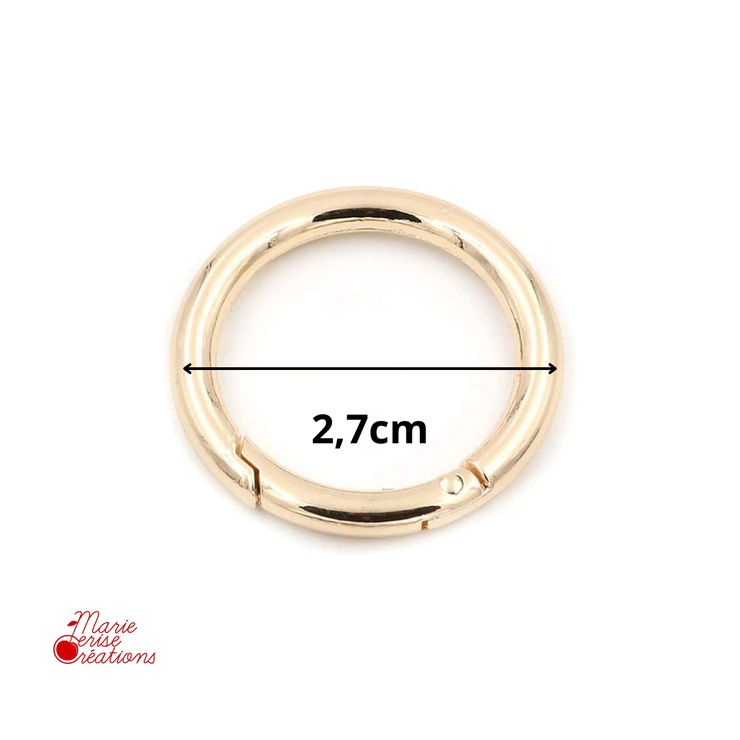 Anneau Rond à Ressort Doré pour Bandoulières de Sacs, Charms