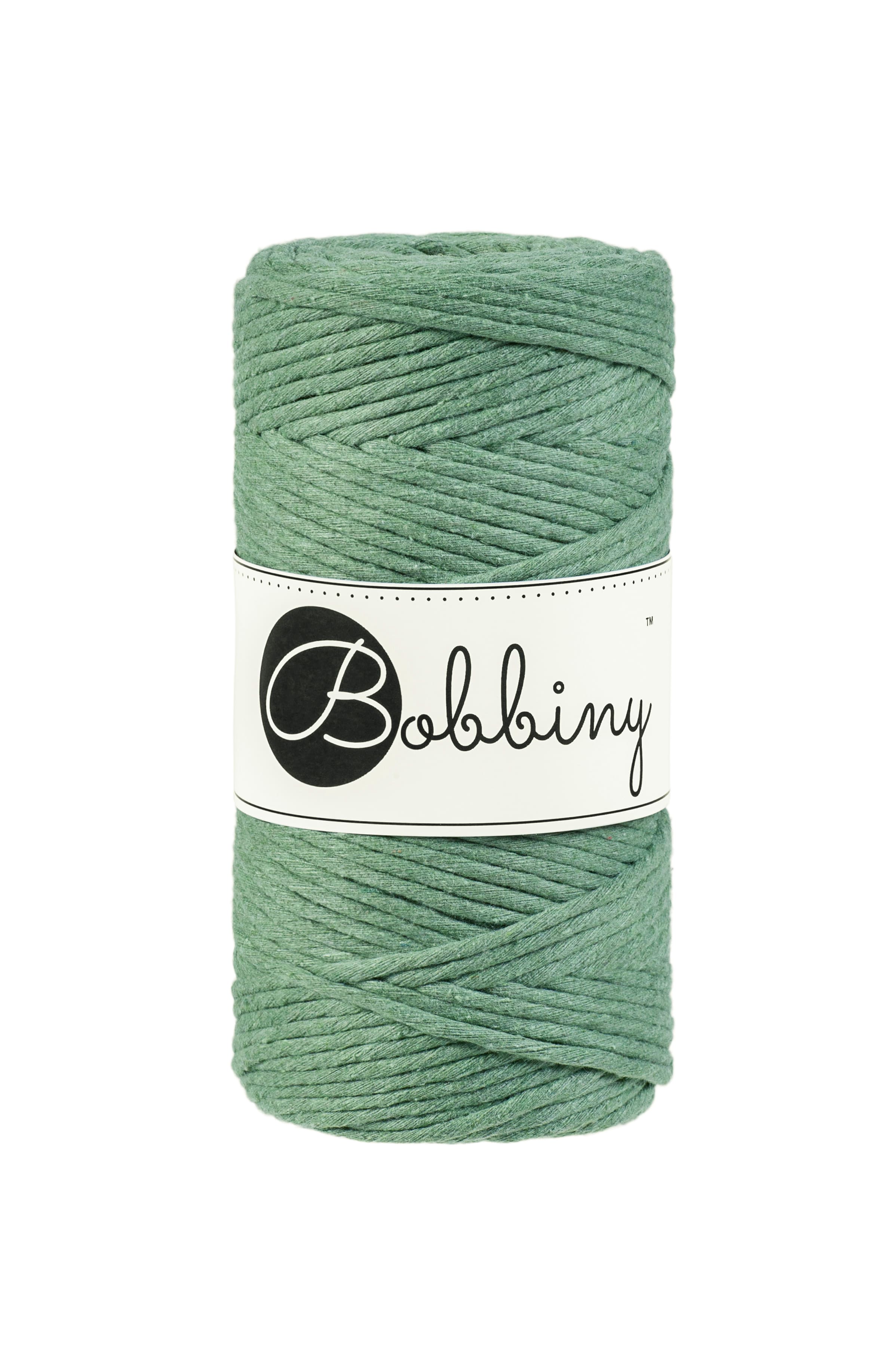 BOBBINY - COTON PEIGNÉ 3MM - EUCALYPTUS GREEN