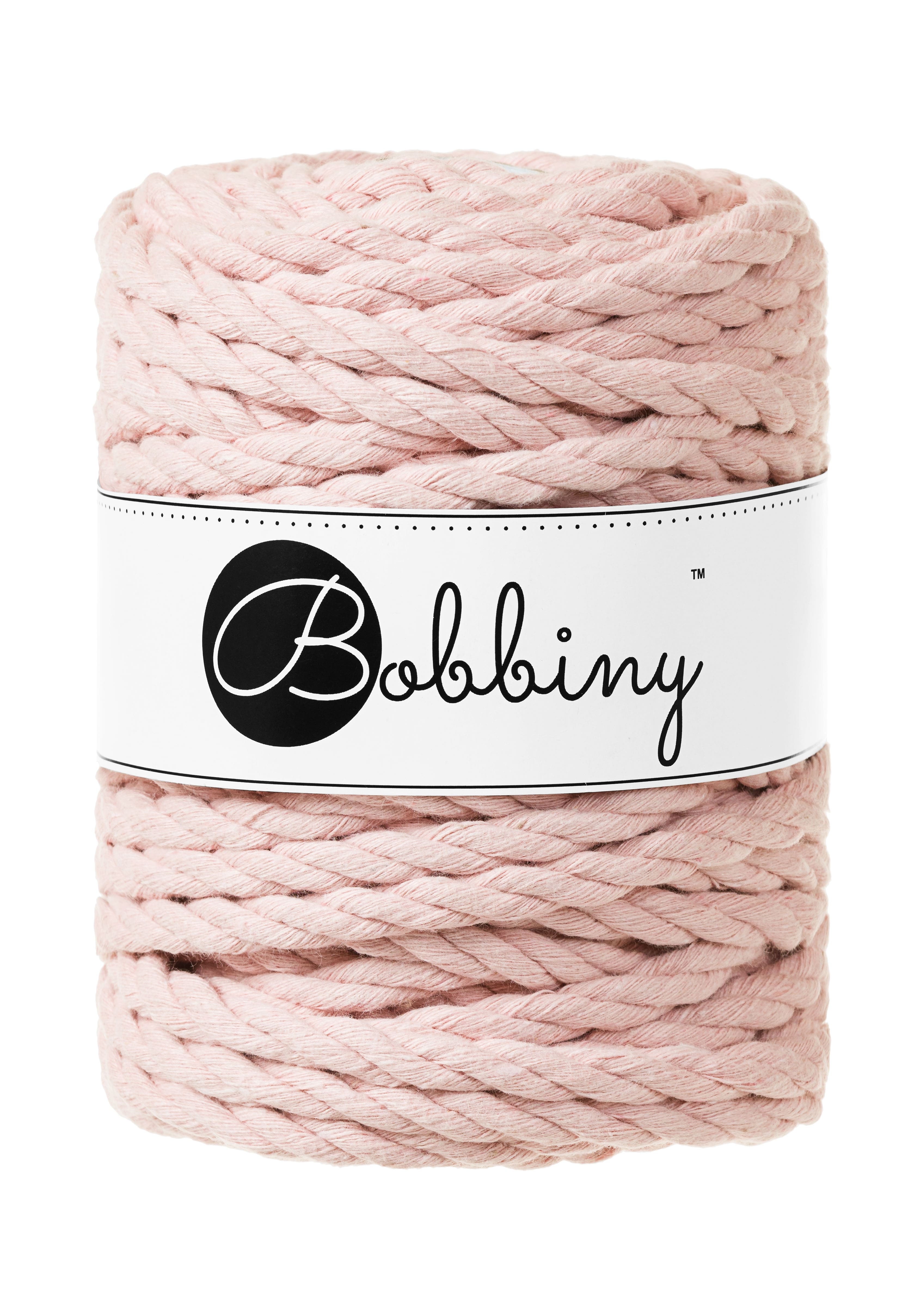 BOBBINY - COTON CÂBLÉ 3PLY 9MM - PASTEL PINK