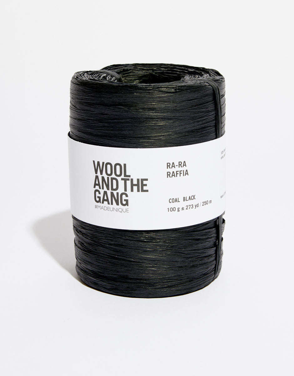 Ra-Ra Raffia Wool And The Gang - Raphia Crochet - Noir Coal Black 30g & 100g