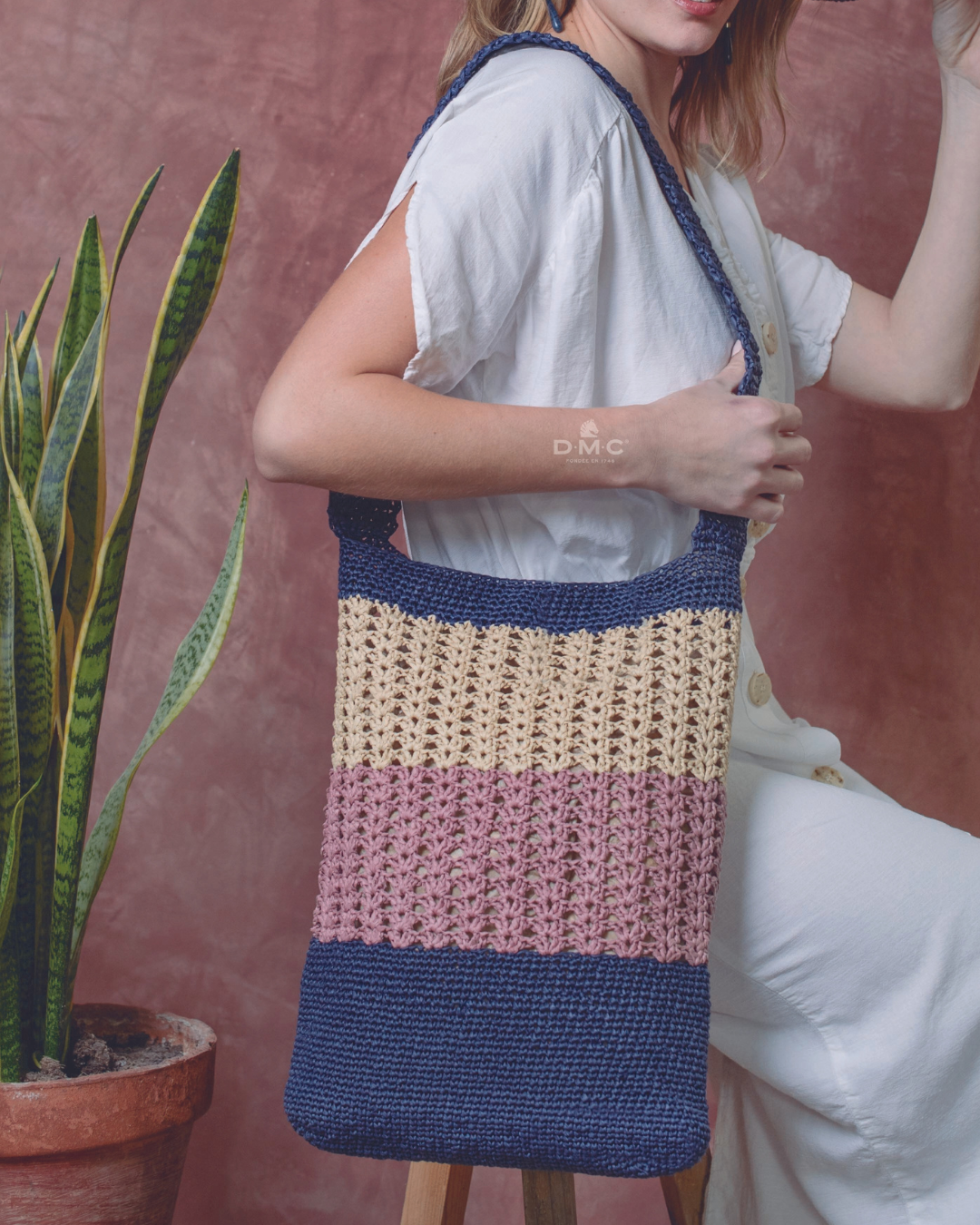 KIT CROCHET DMC : Le sac AZUR en Eco Vita Raffia - Niveau intermédiaire