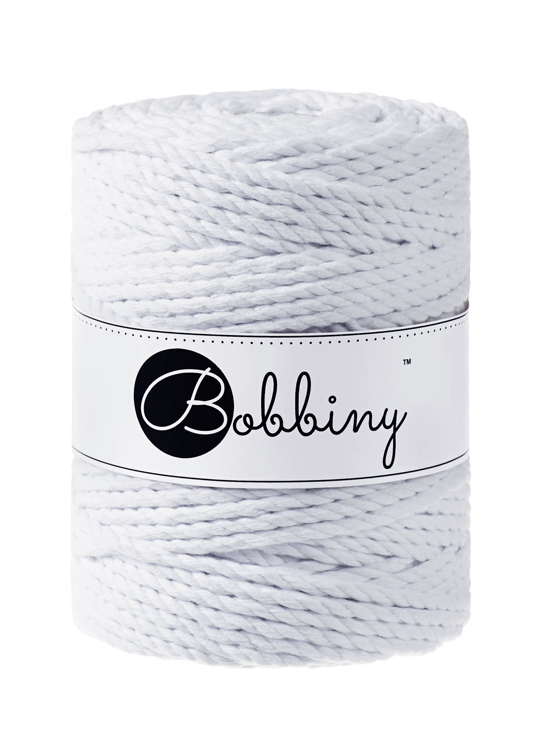 BOBBINY - COTON CÂBLÉ 3PLY 5MM - WHITE