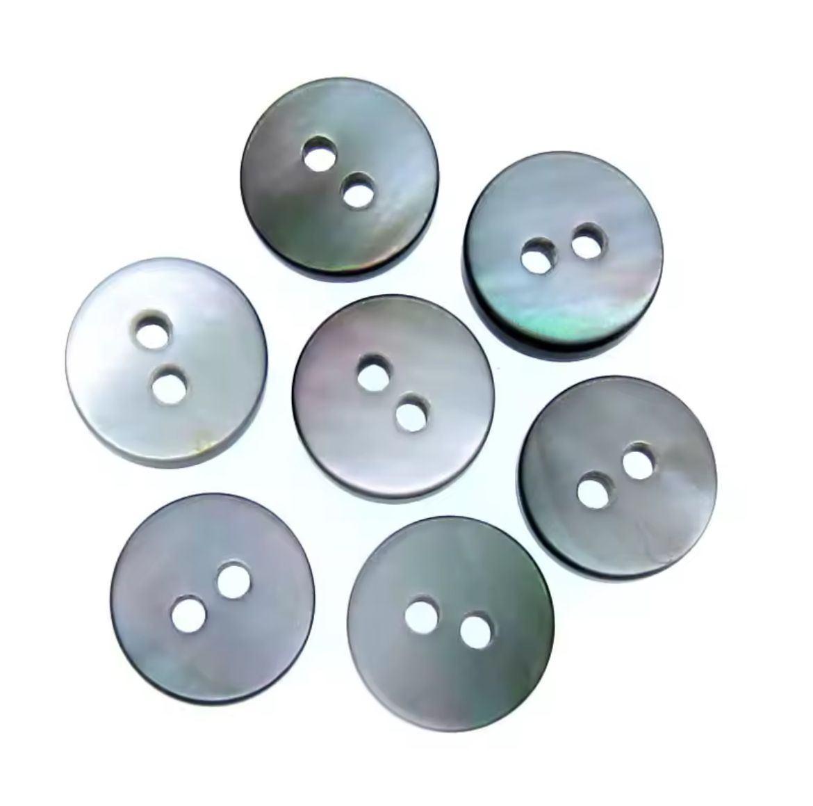 Lot de 4 boutons plats à coudre nacre naturelle 10mm Oekotex Standard