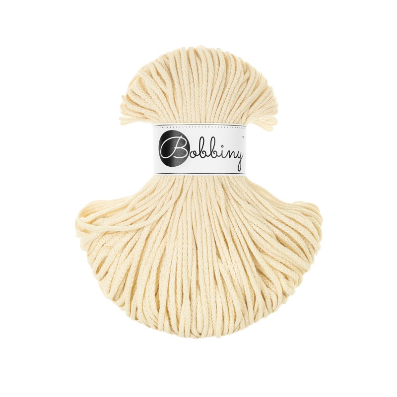 BOBBINY - COTON TRESSÉ JUNIOR 3MM - BUTTER YELLOW - EDITION LIMITEE