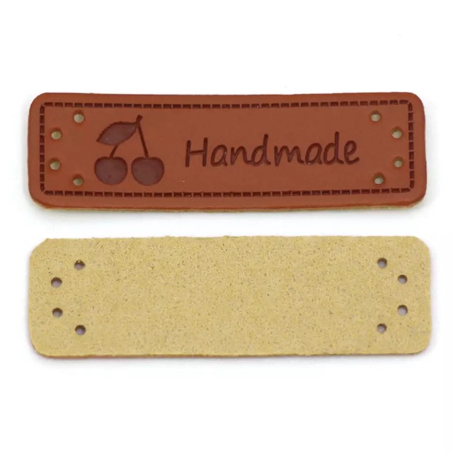 3DP Etiquette Cuir Hand Made SQ04 Crochet Handmade - 15 pièces - Étiquettes  de Haute qualité pour des créations Faites à la Main