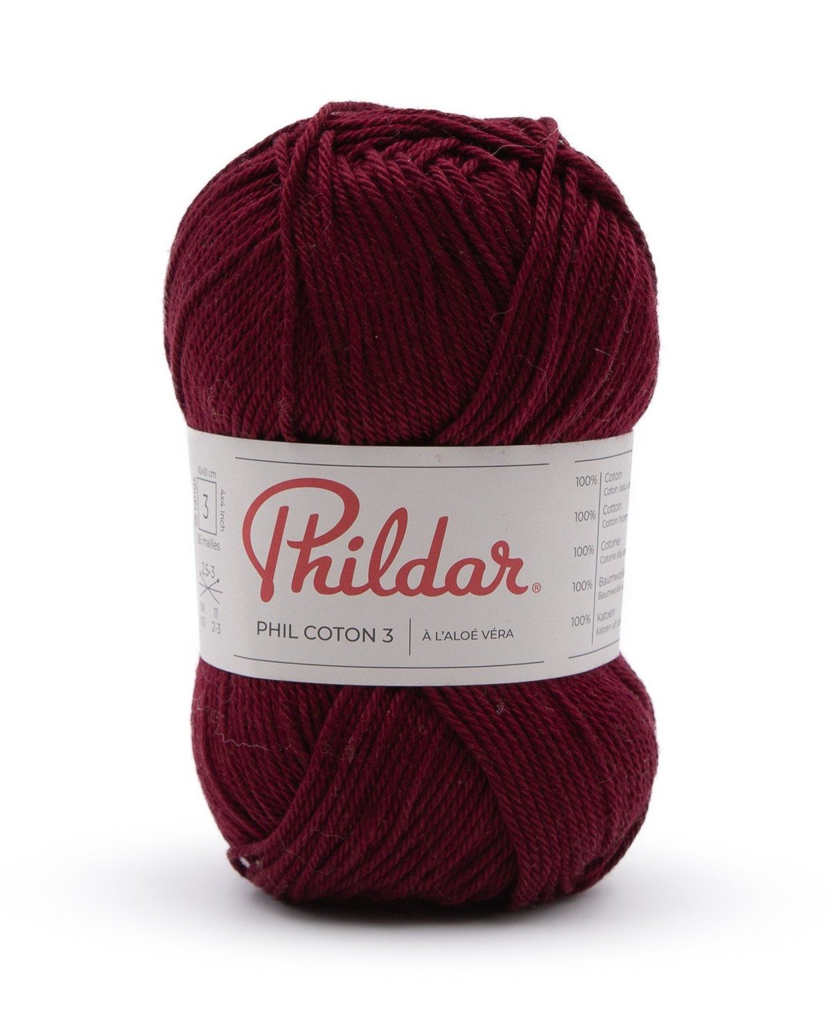 PHILDAR - PHIL COTON 3 - lie de vin