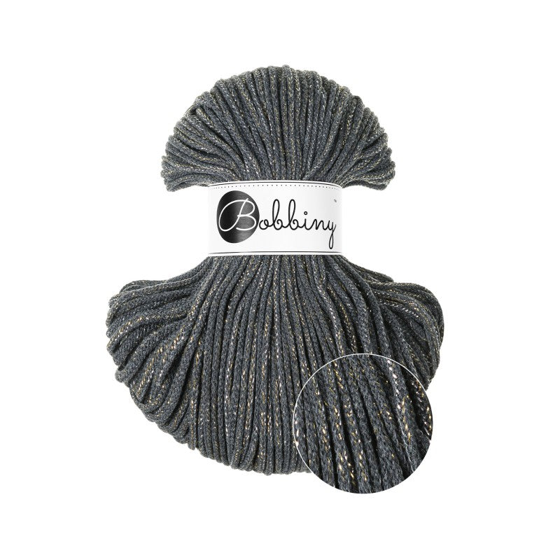 BOBBINY - COTON TRESSÉ JUNIOR 3MM - SHINY CHARCOAL (Edition Limitée)