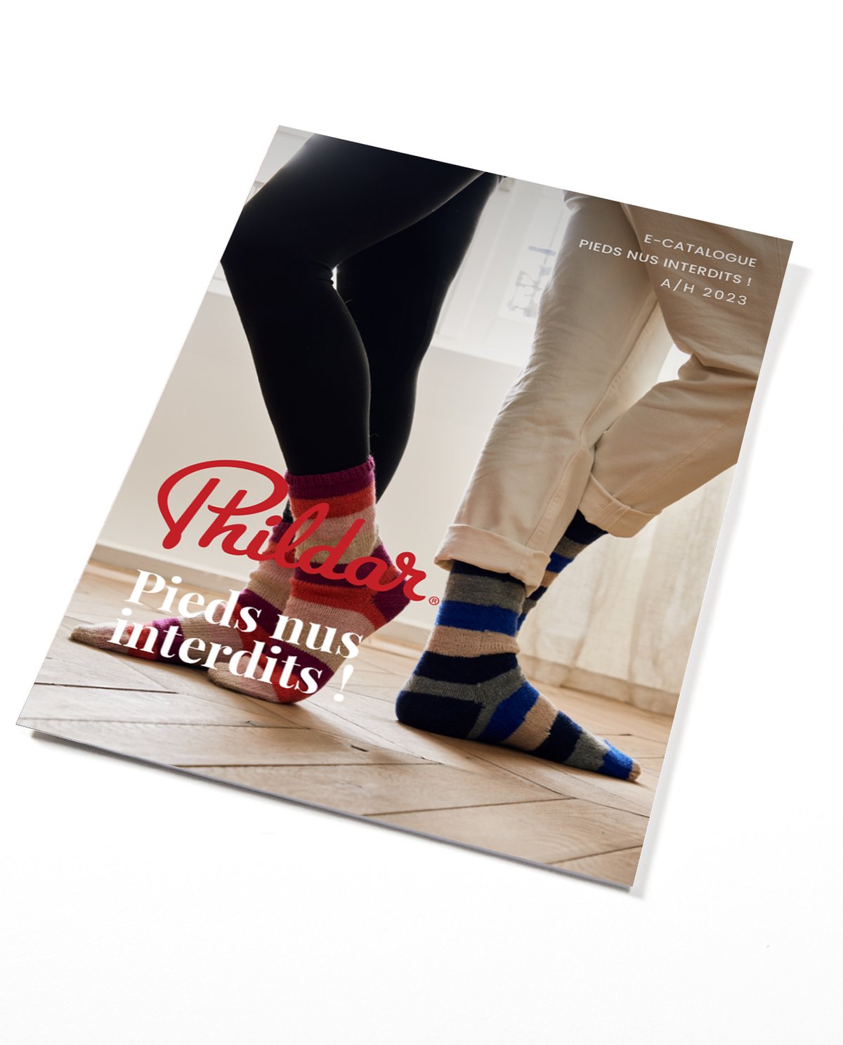 PHILDAR : CATALOGUE PDF TRICOT CHAUSSETTES HOMME FEMME ENFANT PIEDS NUS INTERDITS - 12 MODELES A/H 2023