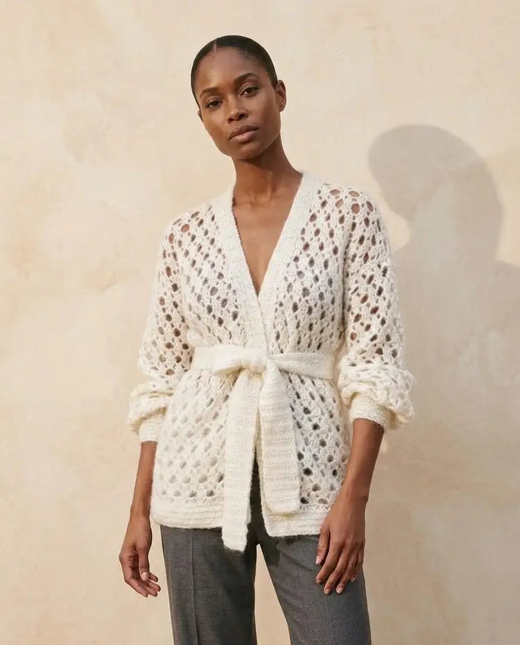 Patron PDF Crochet Phildar : modèle femme gilet EMILIE - Intermédiaire