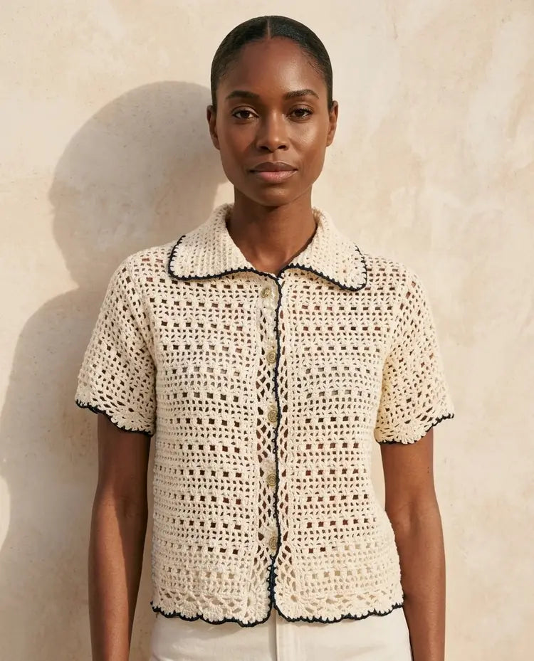 Patron PDF Crochet Phildar : modèle femme Chemise ERIKA - Intermédiaire
