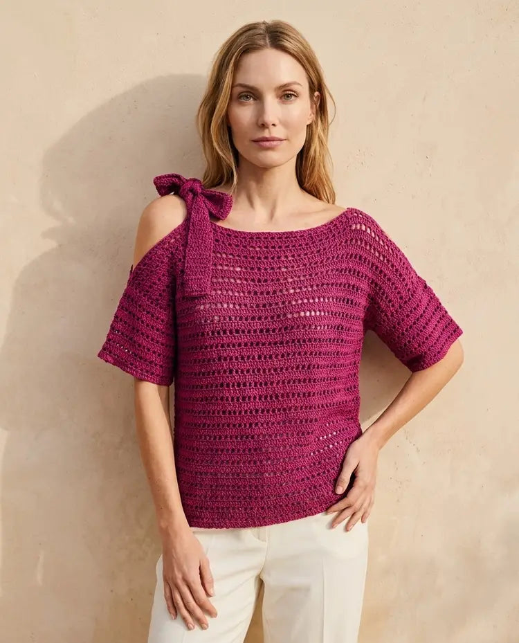 Patron PDF Crochet Phildar : modèle femme pull EZYA en phil Artisane
