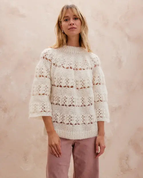 Patron Crochet Phildar : Le pull dentelle SWANN - Niveau Expert