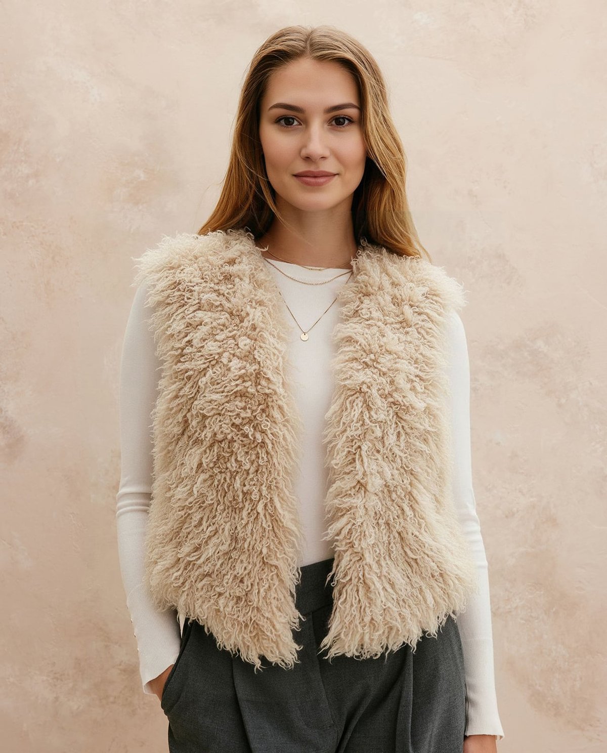 Patron pdf tricot Phildar : Veste Fausse Fourrure sans manche Femme TOSCA Phil SIBERIA Facile