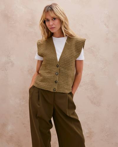 Patron Crochet Phildar : Le Gilet Sans Manches Femme SACHA Soie Mérinos - Niveau Facile