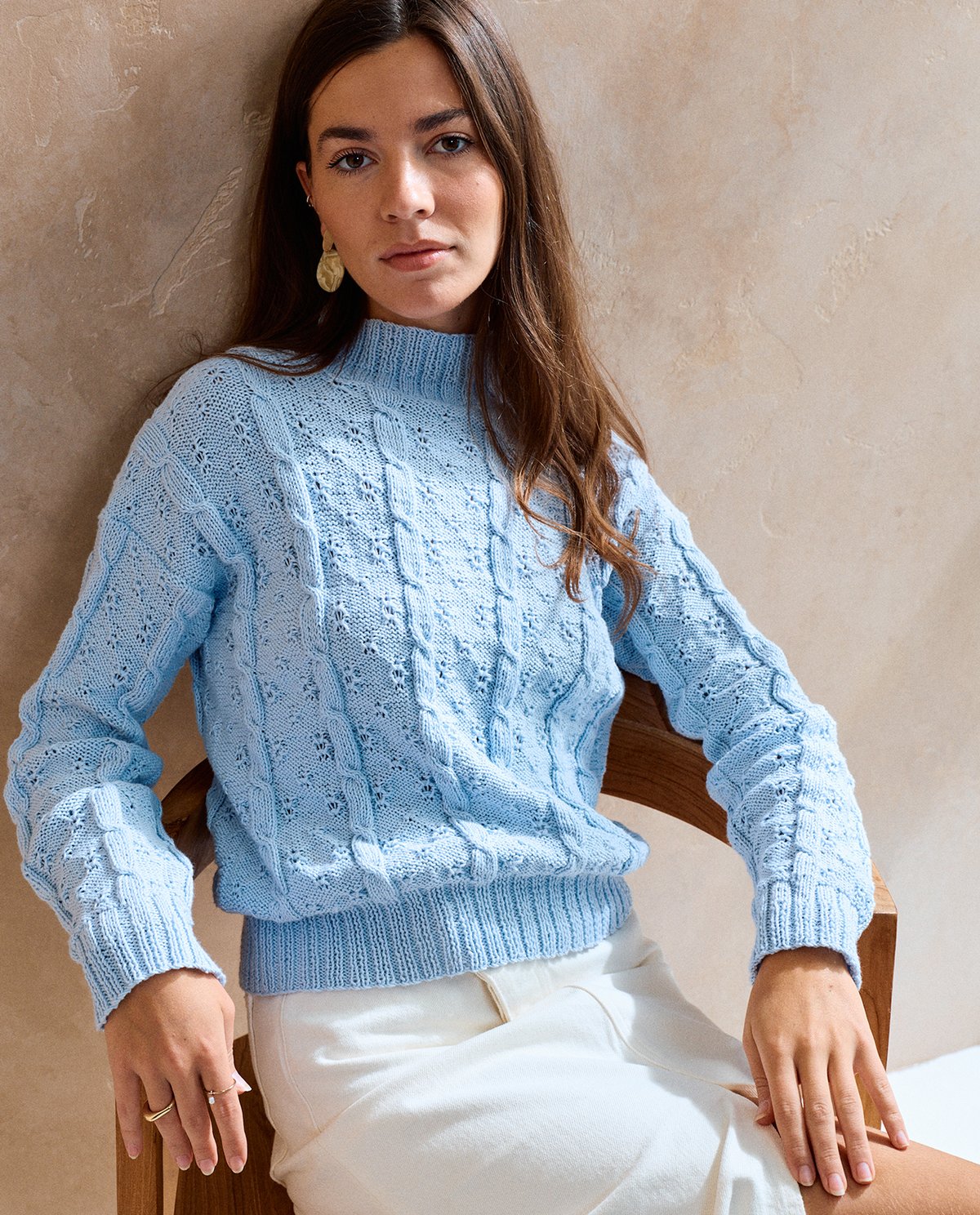 PATRON PDF TRICOT :  Pull Femme CELESTE en Phil Cachemire Coton