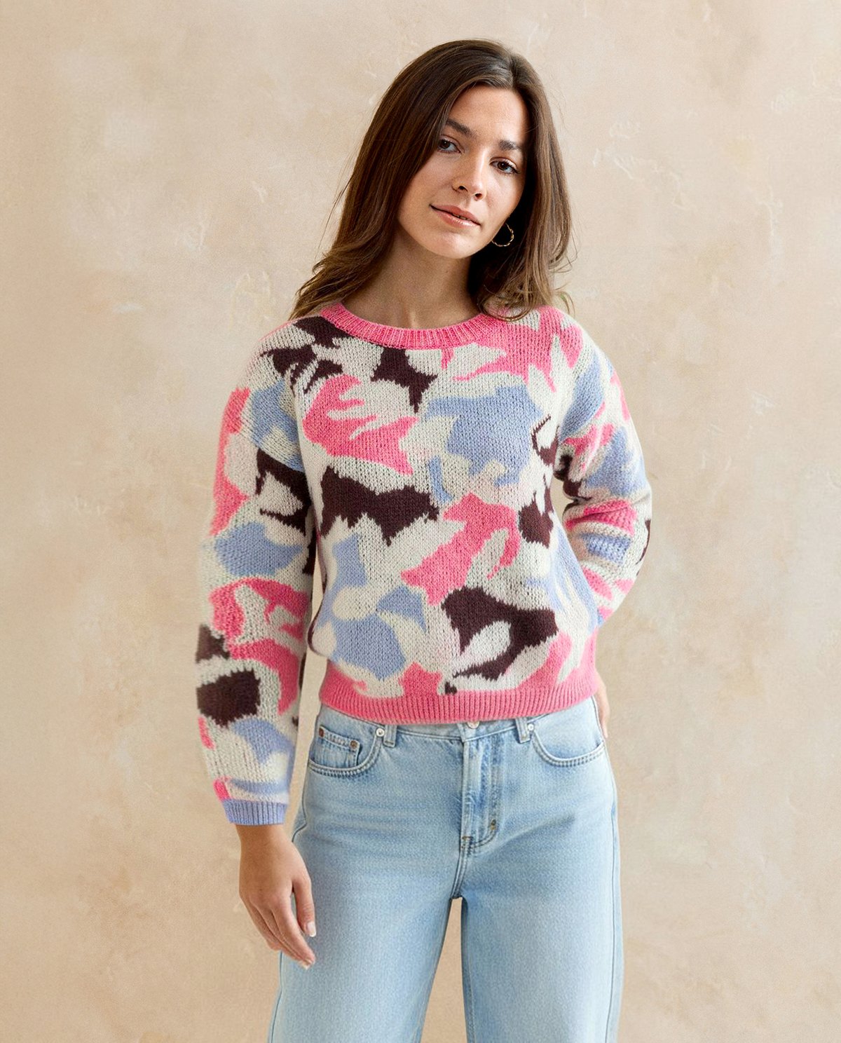 PATRON PDF TRICOT : modèle Pull Carla en Phil Mohair Coton