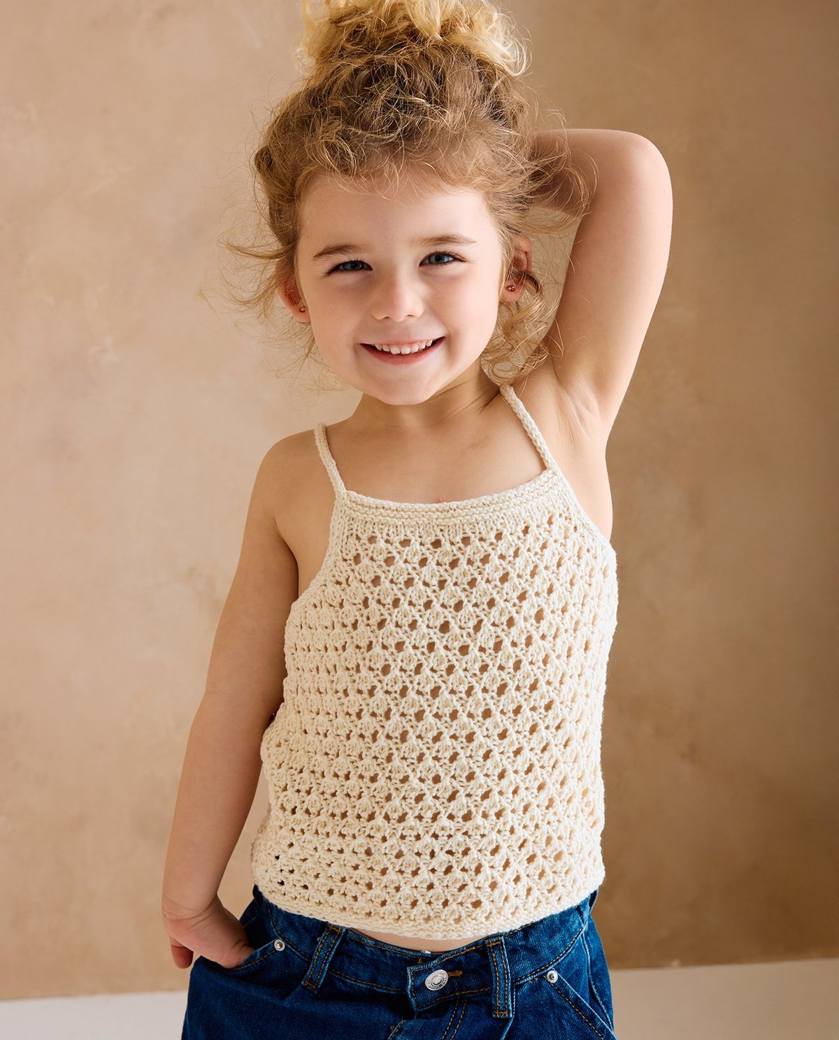 Patron pdf tricot Phildar : Modèle Enfant Top Florine