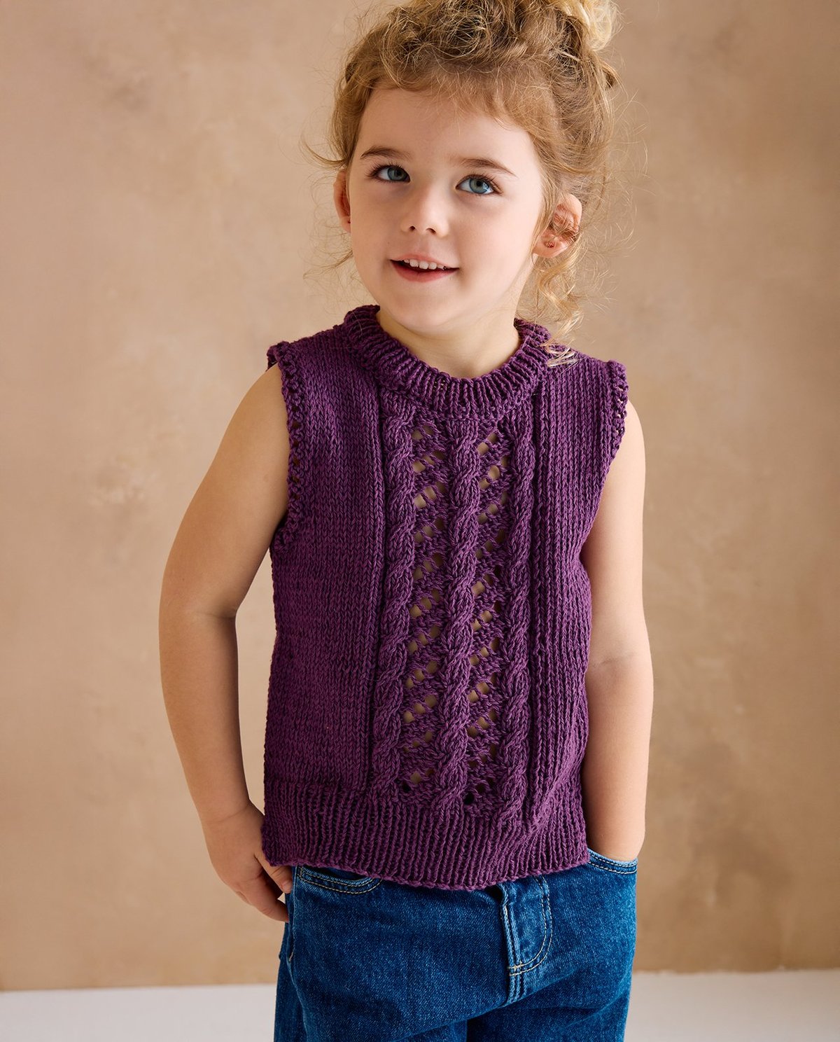 Patron pdf tricot Phildar : Modèle Enfant Pull Débardeur Fantine