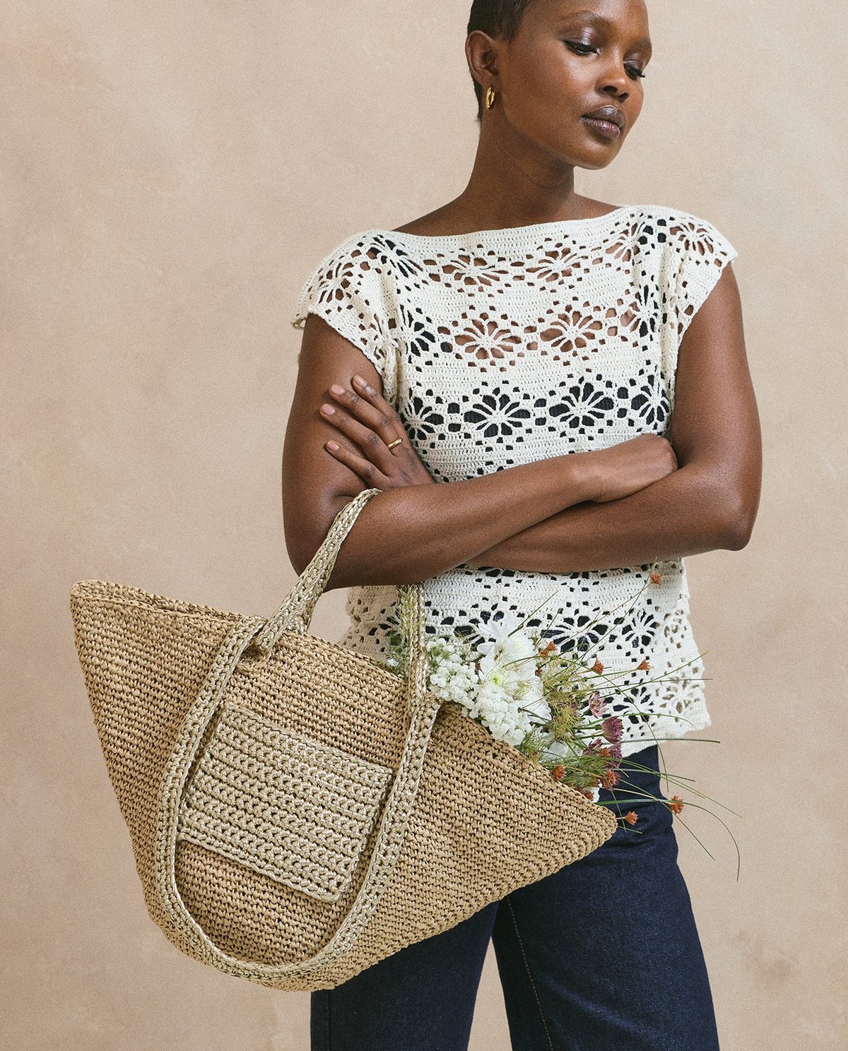 Patron PDF Crochet Phildar : le sac raphia June